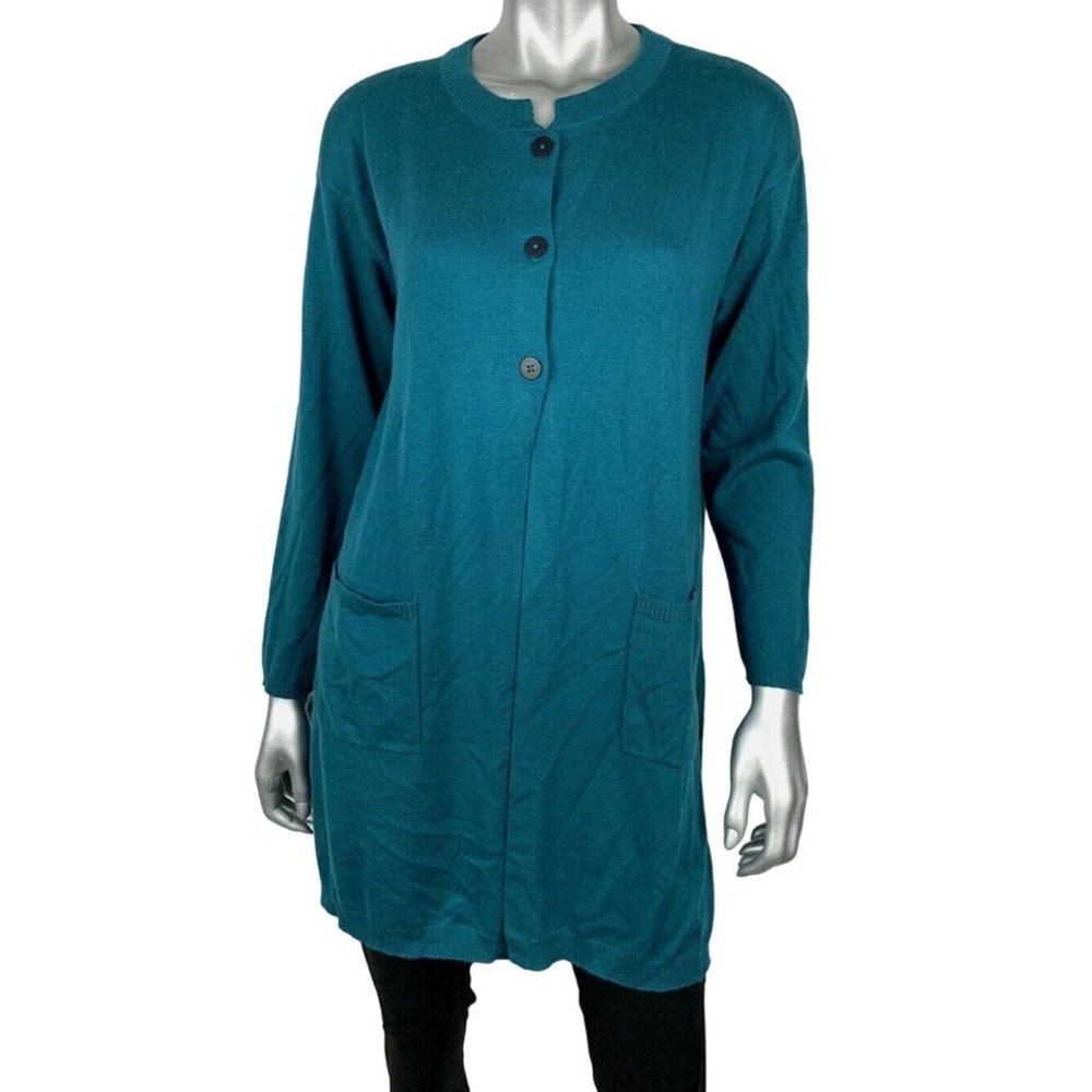 J. Jill Cardigan Small Petite Cardigan Wool Blend Thin Knit long sleeve